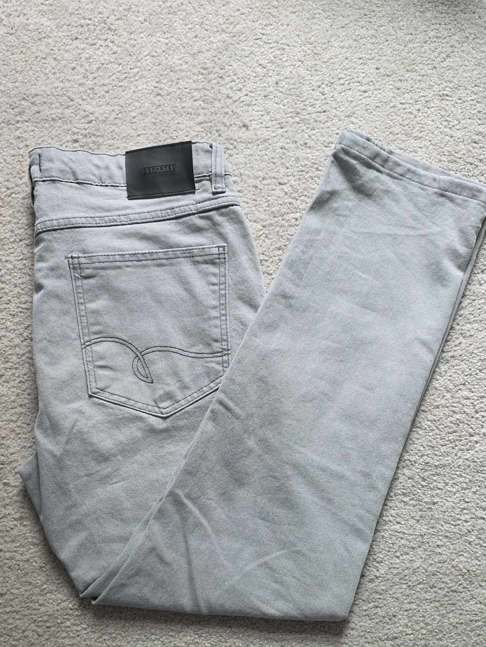 Men's Departed Light Gray Jeans - Casual Slim Fit 33x30